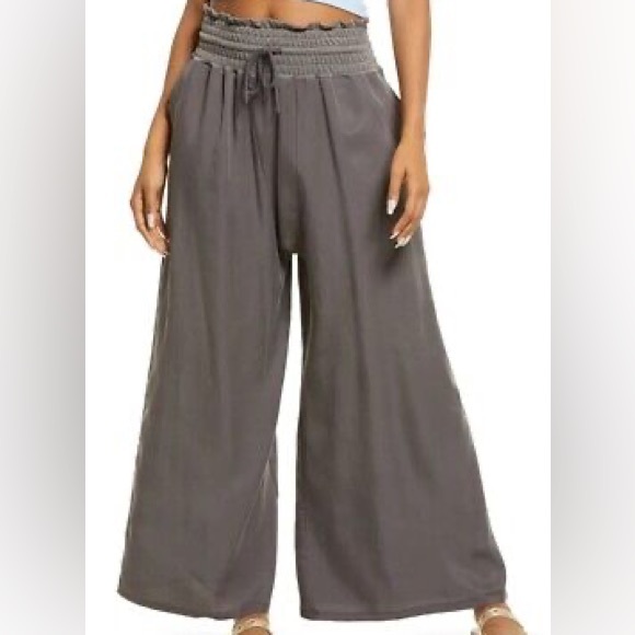 FP Movement by Free People Pants - NWT FP Movement Free People Wide Leg Twill Drawstring Pants medium